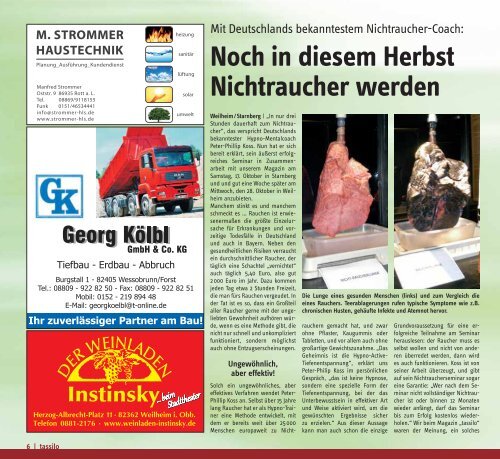 tassilo - das neue Regionalmagazin rund um Weilheim und die Seen