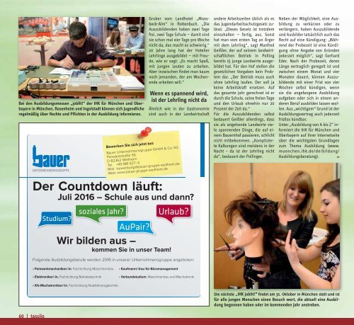 tassilo - das neue Regionalmagazin rund um Weilheim und die Seen