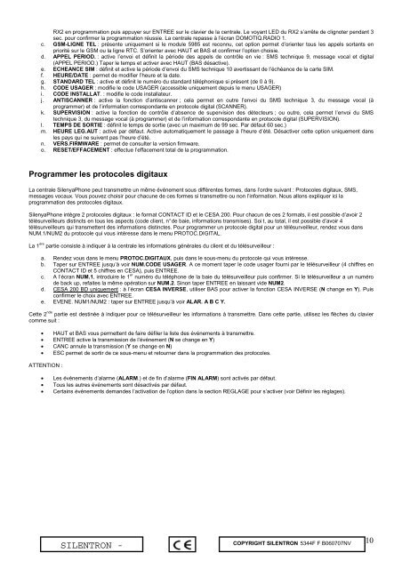 POUR LA PROGRAMMATION RAPIDE ALLER DIRECTEMENT PAGE 23