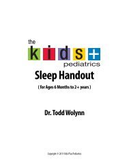 Sleep Handout - Kids Plus Pediatrics