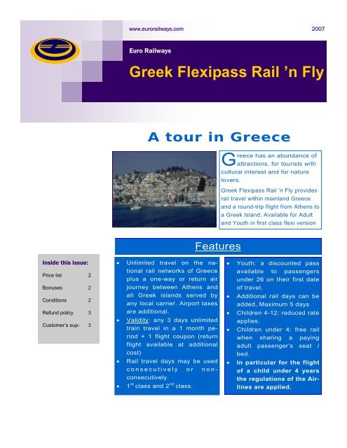 Greek Flexipass Rail 'n Fly A tour in Greece - Euro Railways