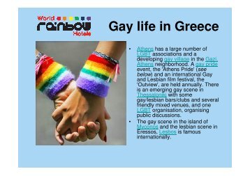 Gay life in Greece - World Rainbow Hotels