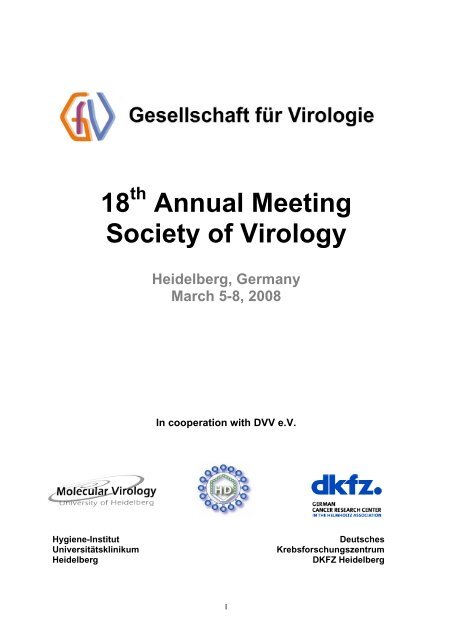 18 Annual Meeting Society of Virology - Gesellschaft für Virologie ...