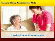 Nursing Home Administrators CEUs