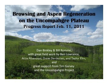 Browsing and Aspen Regeneration on the Uncompahgre Plateau