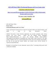 Writing Assignment 1 Cover Letter And Resume Web Hosting At