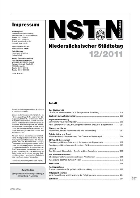 NST-N 12/2011 - Niedersächsischer Städtetag