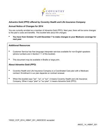 Advantra Gold (PPO) - Coventry Medicare