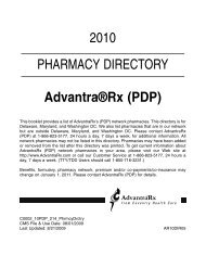 2010 PHARMACY DIRECTORY Advantra®Rx (PDP)