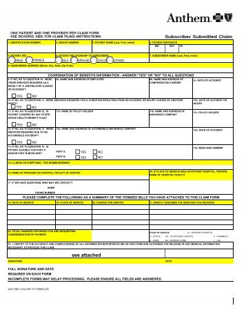 Out of Network Claim Form - NEBF