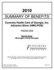 Advantra Silver (HMO-POS) - Coventry Medicare - Coventry Health ...