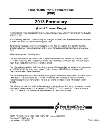 2013 Formulary