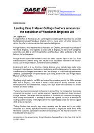 Collings Brothers aquire Woodlands Brigstock Ltd Press Release