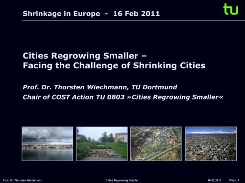 Cities Regrowing Smaller – Facing the Challenge of Shrinking Cities