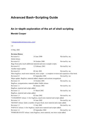 Advanced Bash−Scripting Guide