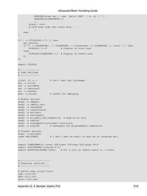 Advanced Bash−Scripting Guide