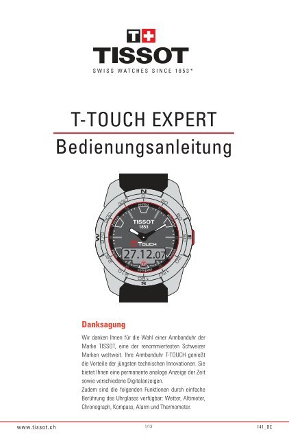 T-TOUCH EXPERT Bedienungsanleitung