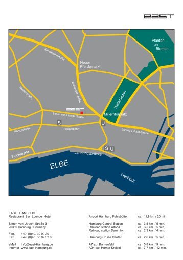 east Hamburg - map & directions - EAST Hotel Hamburg