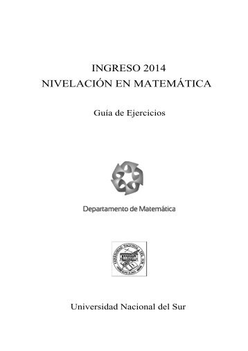 INGRESO 2014 NIVELACIÓN EN MATEMÁTICA