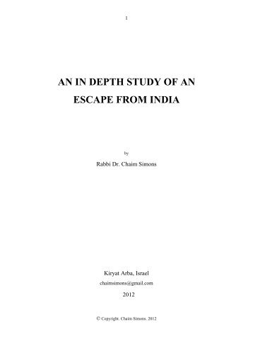 an in depth study of an escape from india - the collected writings of ...
