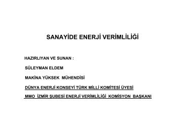 SANAYİDE ENERJİ VERİMLİLİĞİ