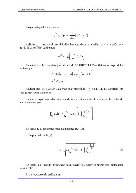 EL AIRE EN LAS CONDUCCIONES A PRESIÓN