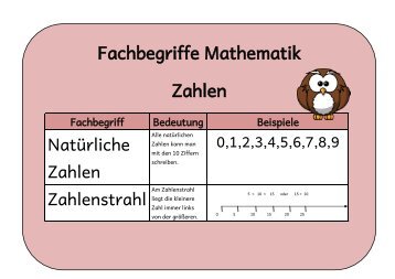 Fachbegriffe Mathematik Zahlen