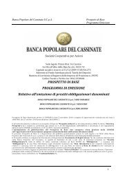 Prospetto di BASE - Banca Popolare del Cassinate