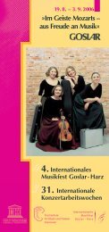 Programm - Internationales Musikfest Goslar