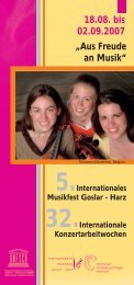 Programm - Internationales Musikfest Goslar