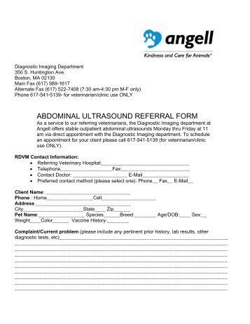 ABDOMINAL ULTRASOUND REFERRAL FORM