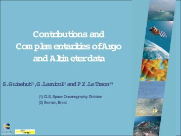 Contributions and Com plem entarities ofArgo and Altim eterdata