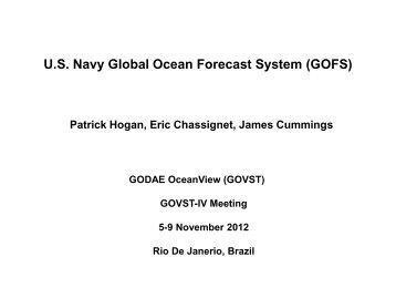 U.S Navy Global Ocean Forecast System (GOFS)