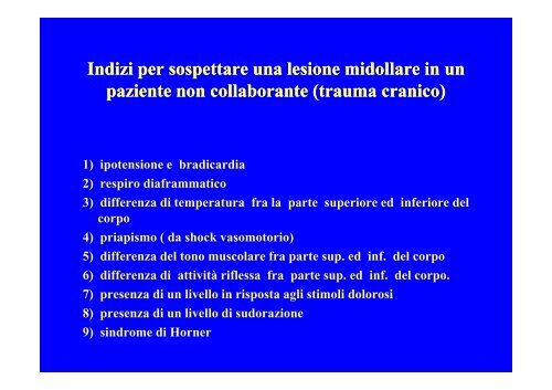 CLASSIFICAZIONE NEUROLOGICA STANDARD NEI TRAUMI MIDOLLARI