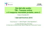 TIN - Toscane online e il trasporto neonatale protetto anno 2