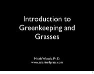 Introduction to Greenkeeping and Grasses