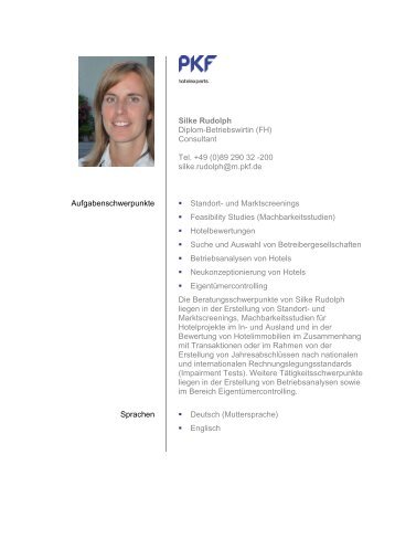 Silke Rudolph Diplom-Betriebswirtin (FH) - bei PKF hotelexperts ...