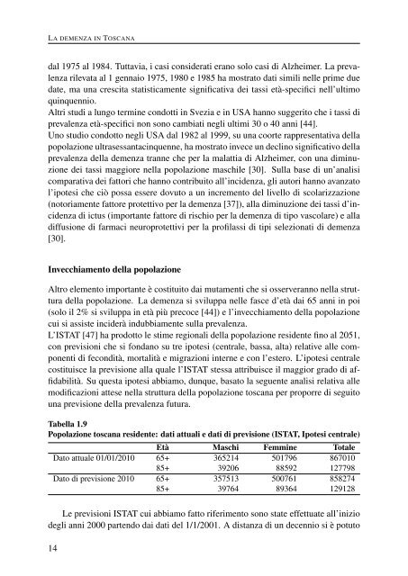 La demenza in Toscana