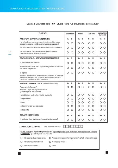 QUALITÀ EQUITÀ E SICUREZZA IN RSA