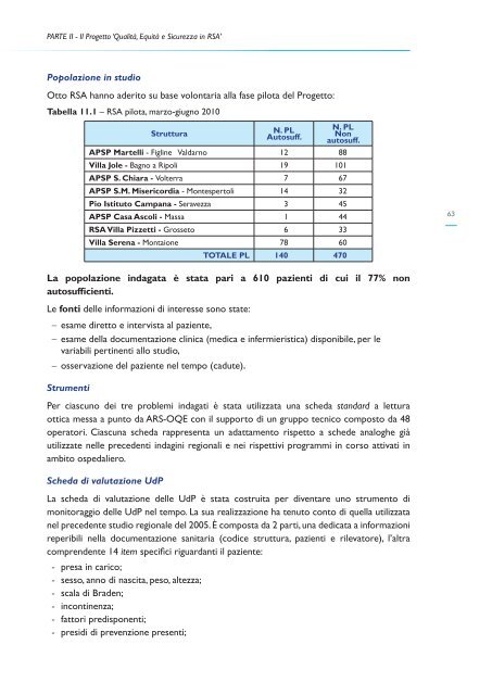 QUALITÀ EQUITÀ E SICUREZZA IN RSA