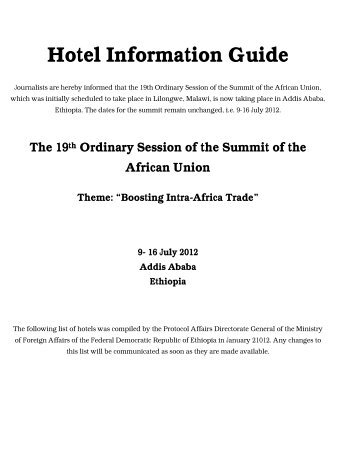 Hotel Information Guide