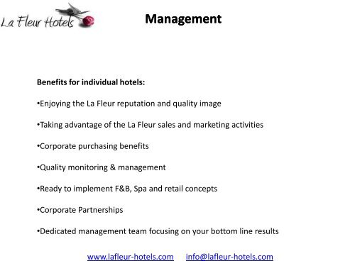 Management Solutions - La Fleur Hotels