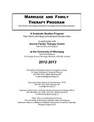 MARRIAGE FAMILY THERAPY PROGRAM 2012-2013