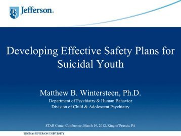 Developing Effective Safety Plans for Suicidal Youth