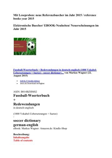 Technik + Sport-Fussball: deutsch-englisch uebersetzen (neue ebooks: german-english kindle dictionaries glossaries