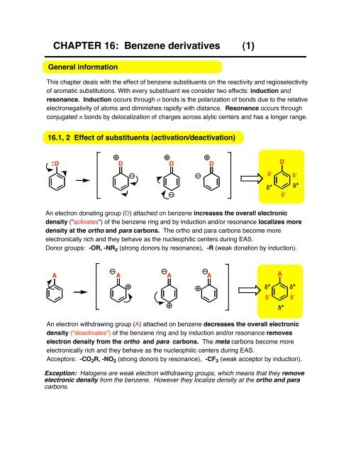 Chapter 16 Benzene Derivatives 1