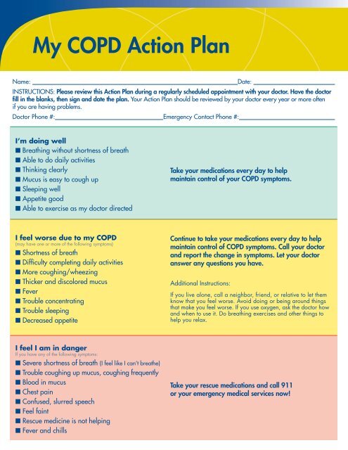Copd Action Plan Example Copd Action Plan Example