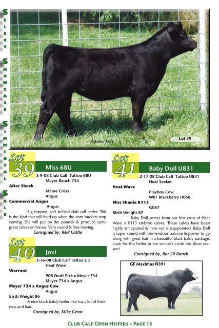 Select Showcase Simmental Sale - Dwyer Cattle Services