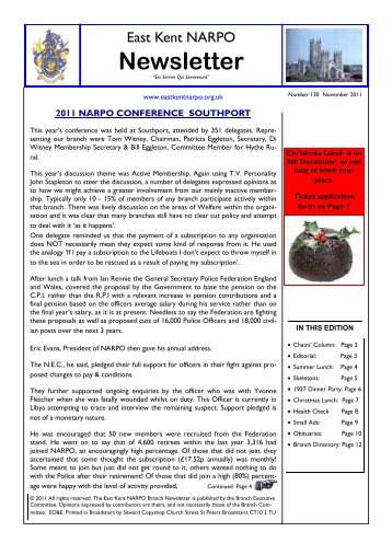 Newsletter 130 - November 2011 - The National Association