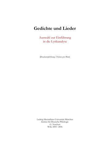 Gedichte und Lieder